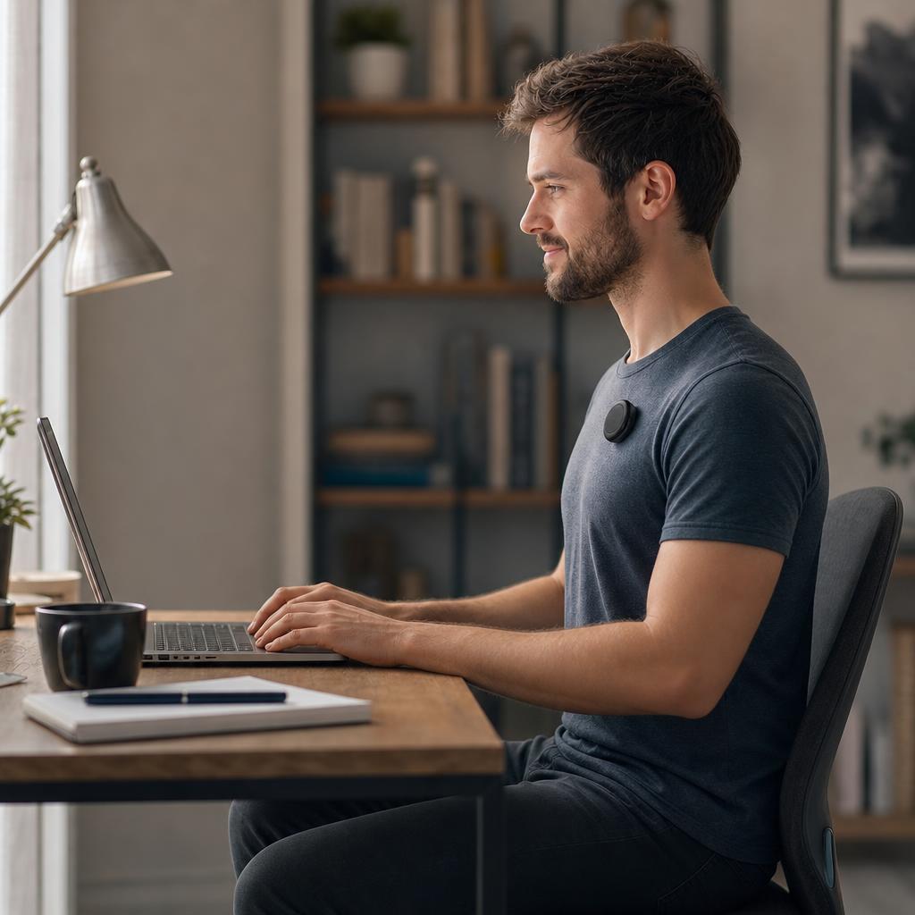 Person with great posture using the corrector