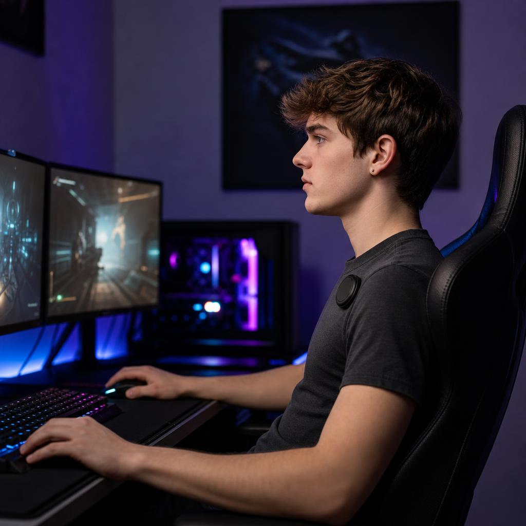 Gamer with good posture
